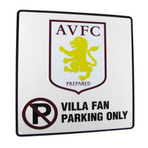 Plechová cedulka Aston Villa FC No Parking 